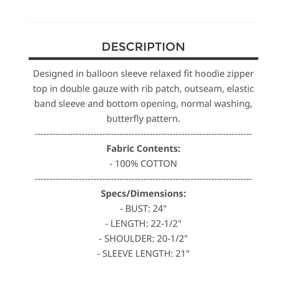 POL Cream and Blue Butterfly Hooded Jacket - Picture 8 of 8